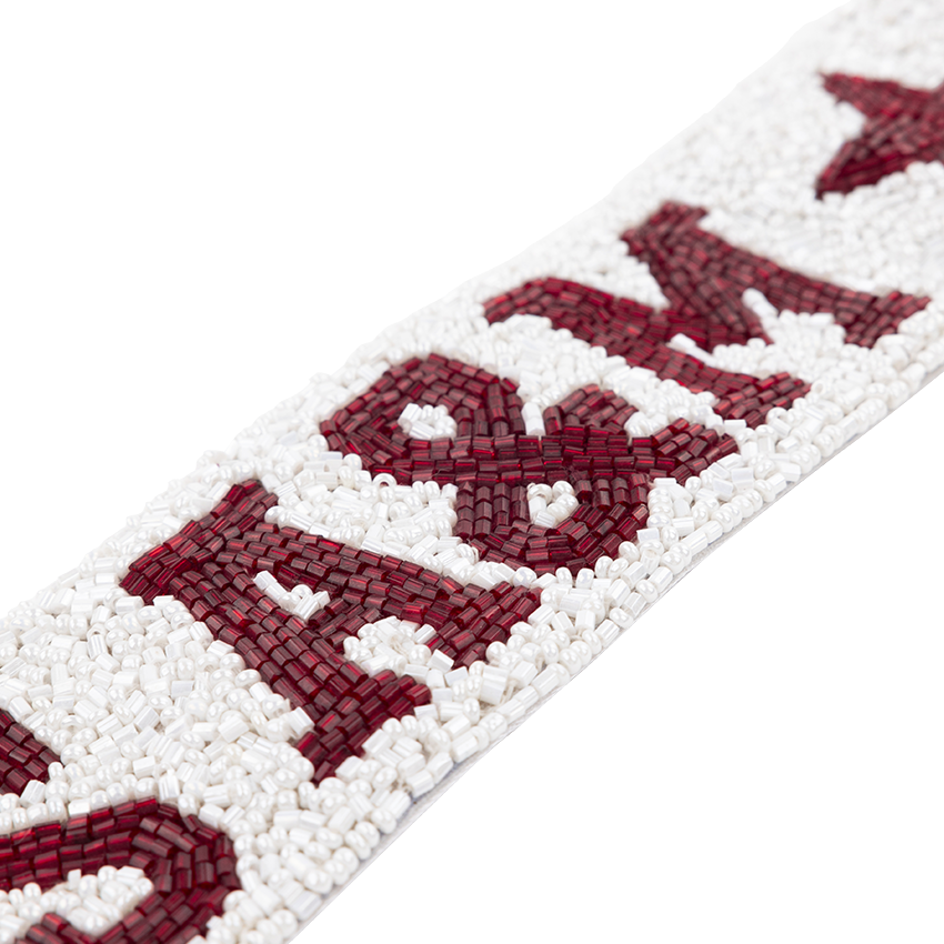 Texas A&M White Beaded Purse Strap