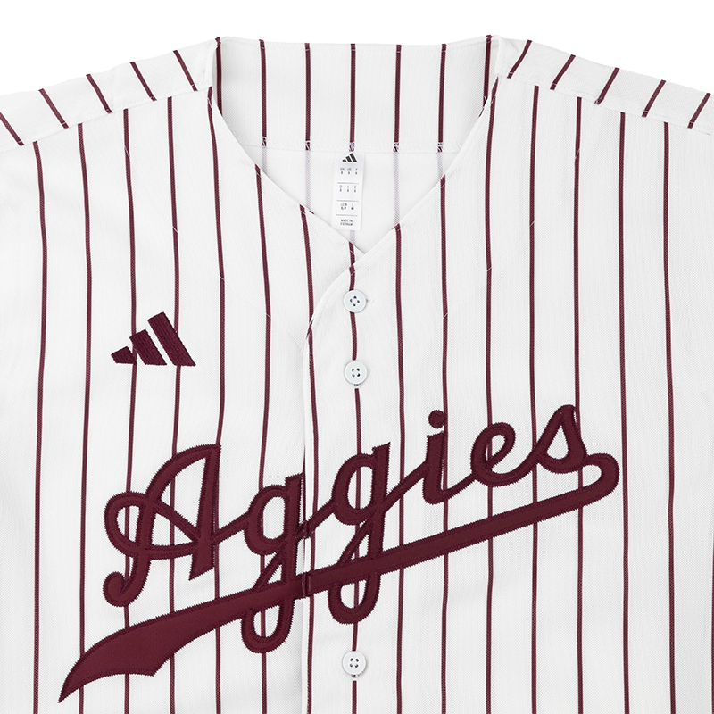 Texas A&M Aggies Adidas White Pinstripe Replica Baseball Jersey