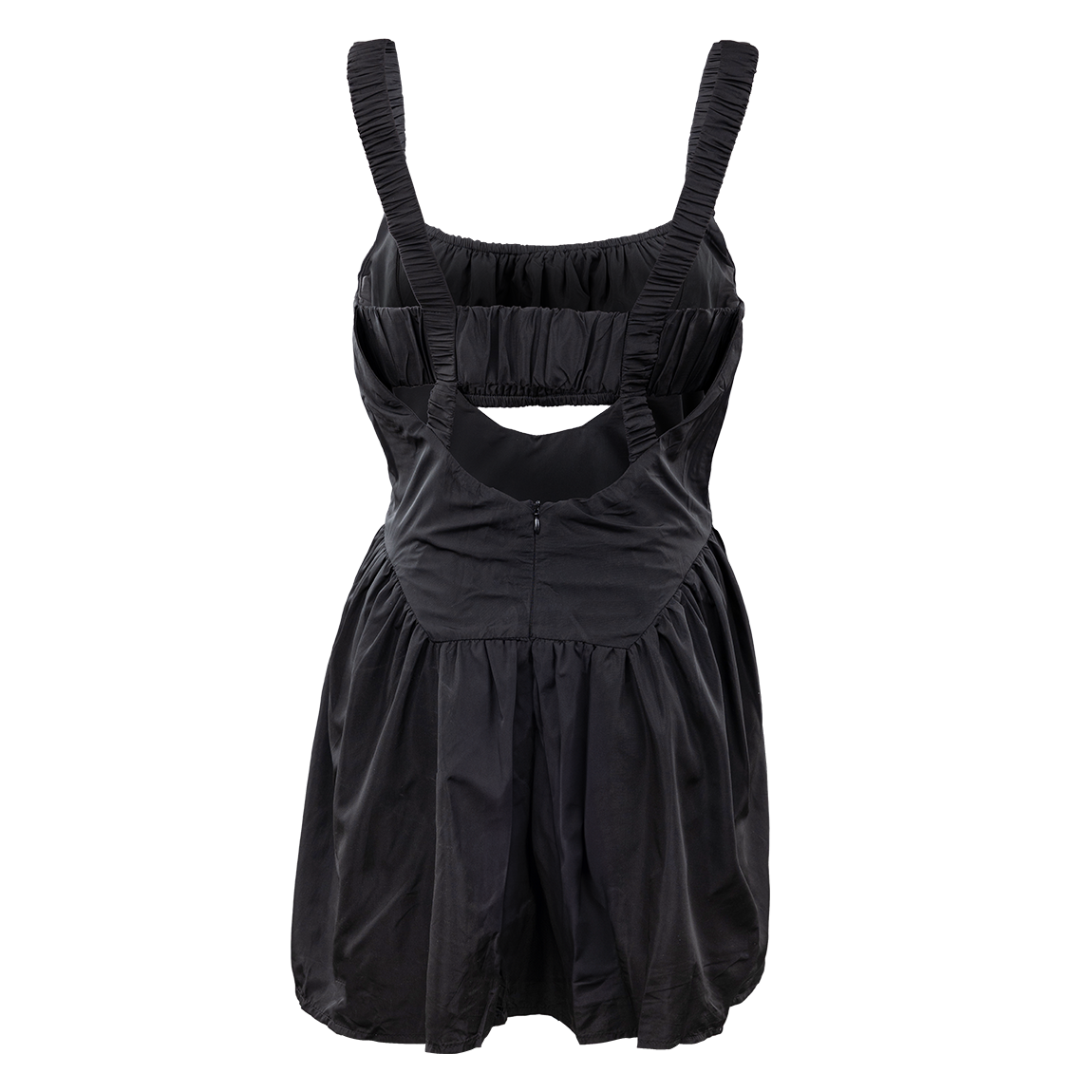 Black Ruched Tank Romper