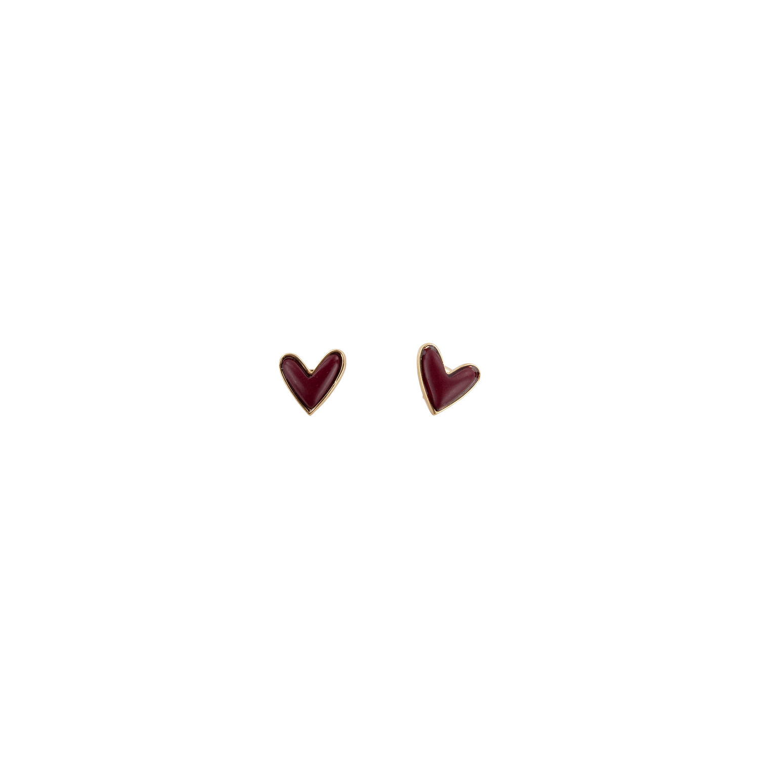 Maroon Stone Sweetheart Studs