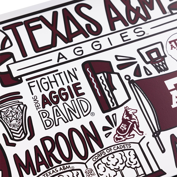 Texas A&M Aggies Collage Enamel Tray