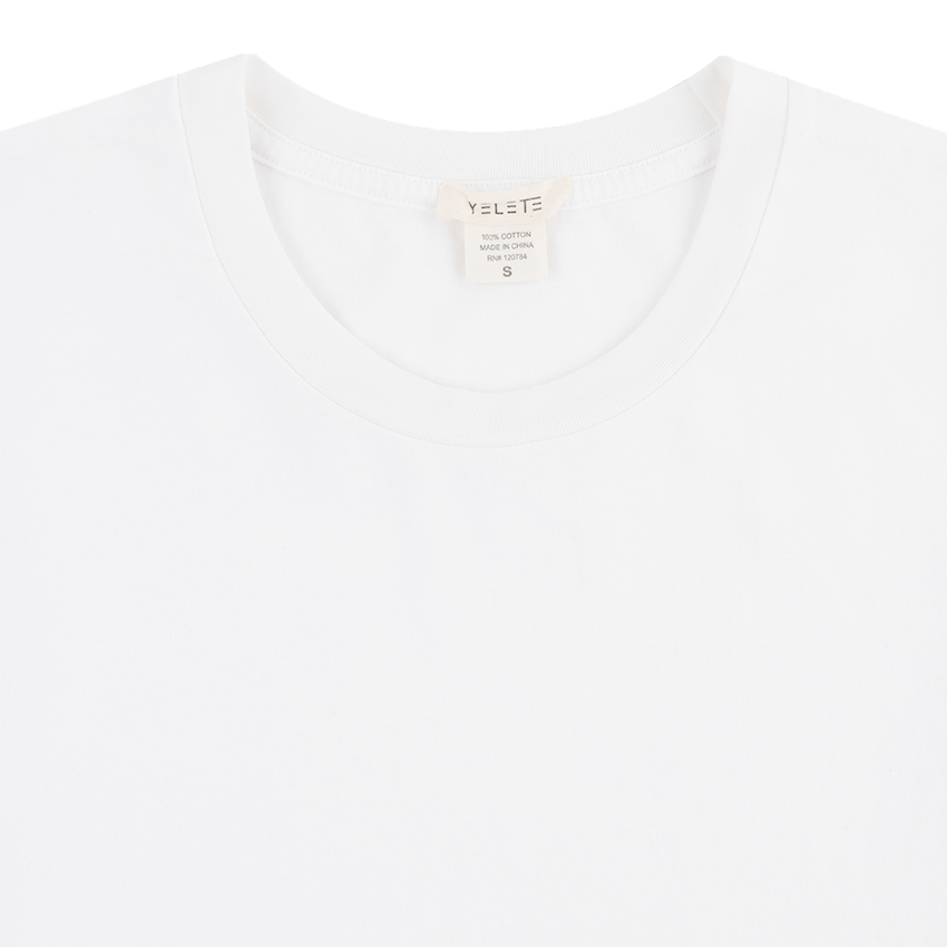 White Plain Crewneck Cotton T-Shirt