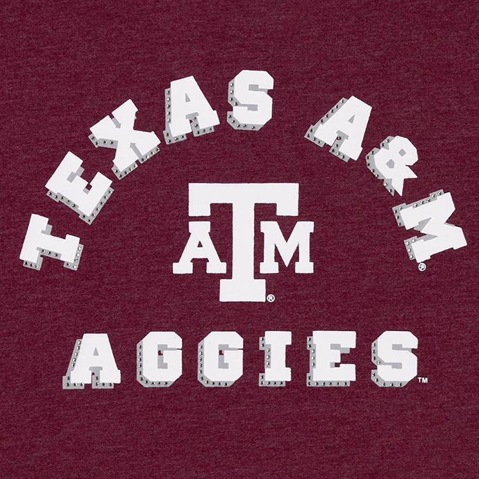 Texas A&M Aggies Girls Sparkle Crop Tee