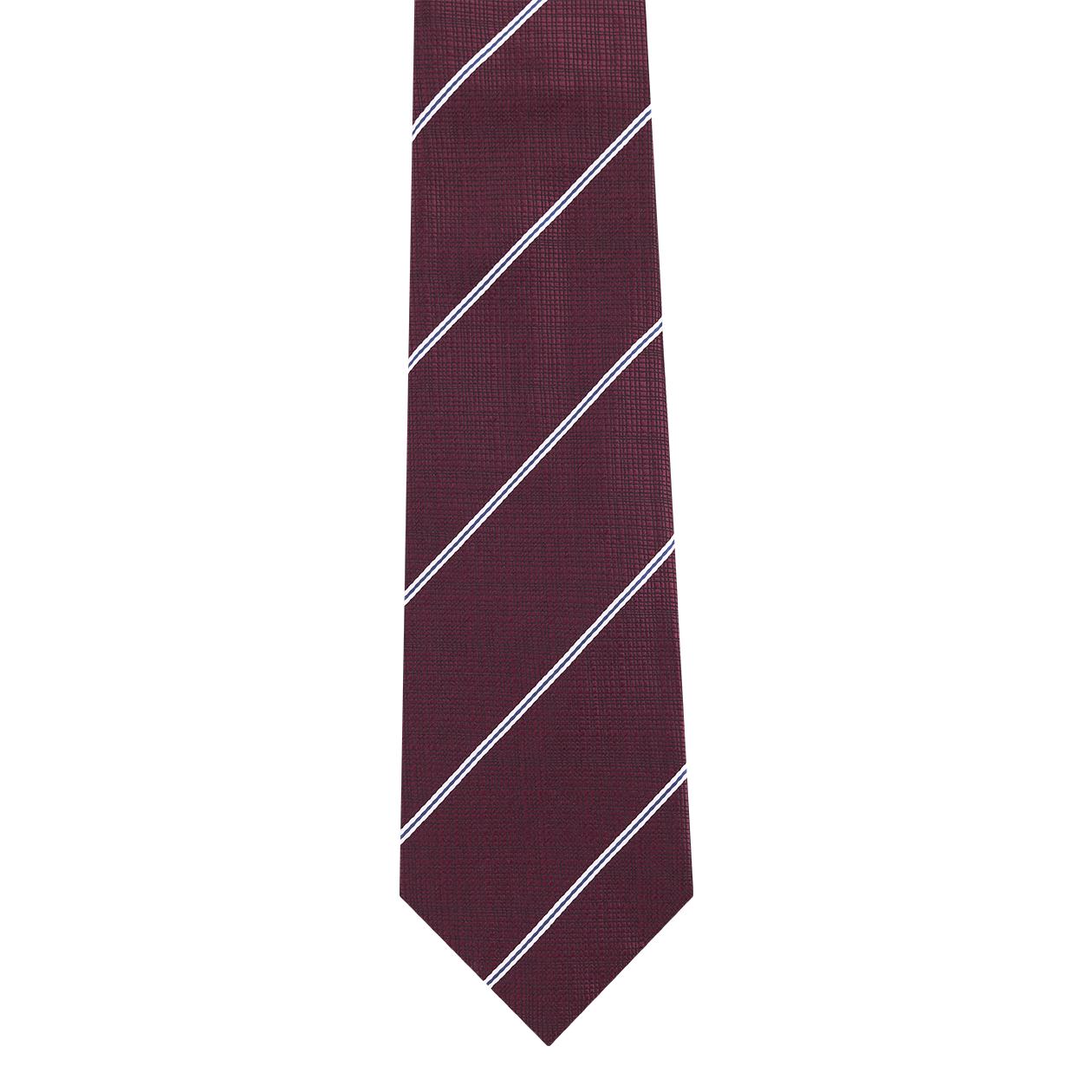 Thin Blue and White Stripe Maroon Tie