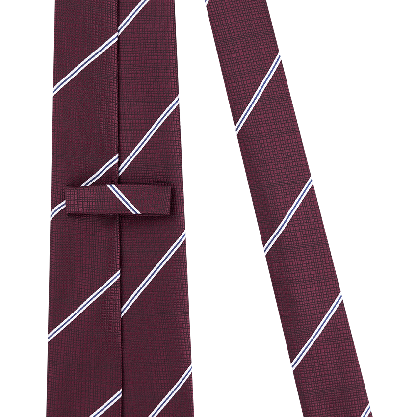 Thin Blue and White Stripe Maroon Tie