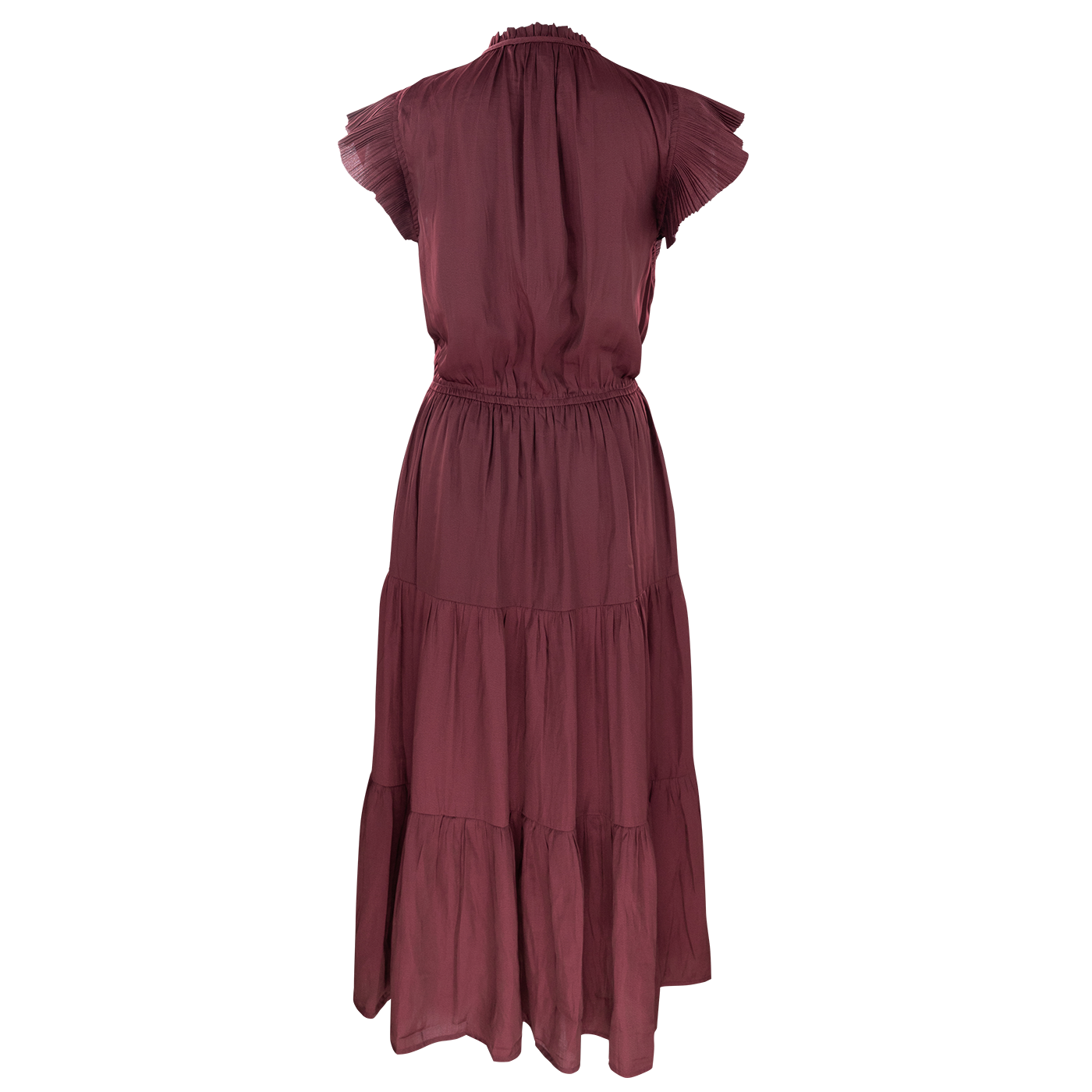 Maroon Tie Neck Long Dress