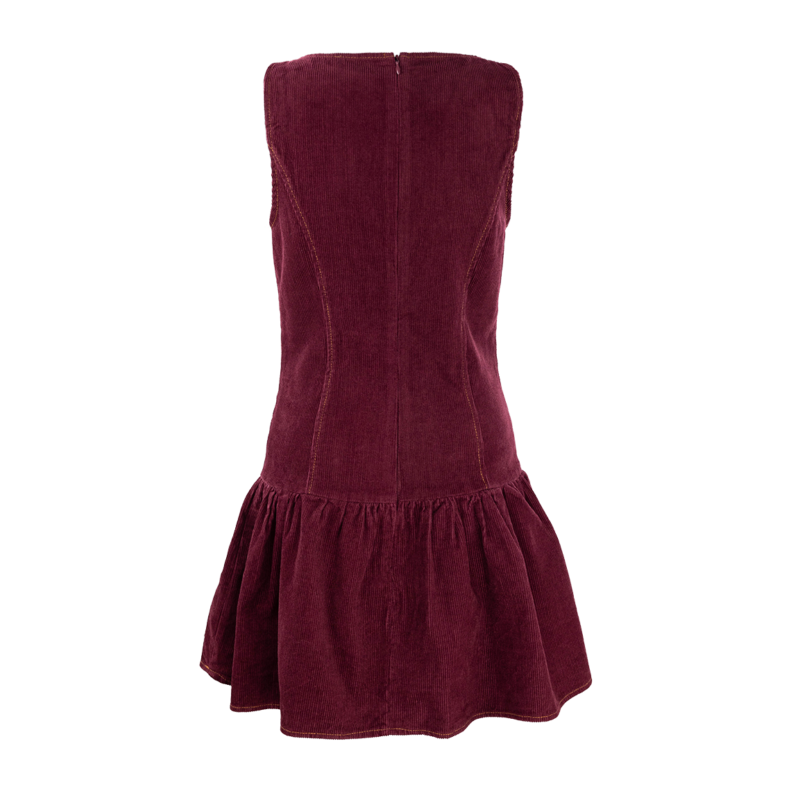 Maroon Straight Line Drop Waist Dress