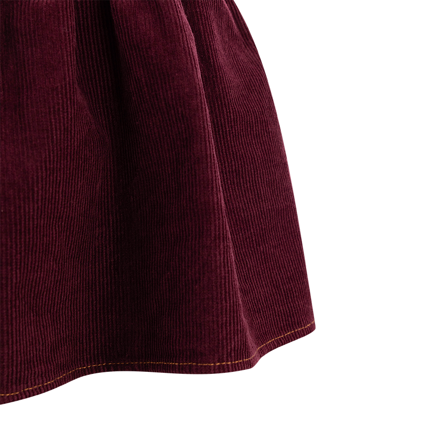 Maroon Straight Line Drop Waist Dress