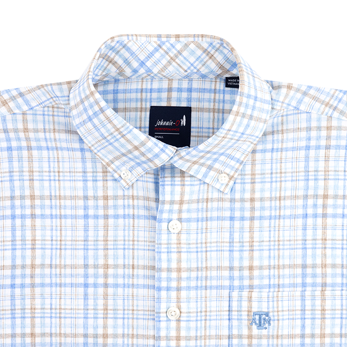 Texas A&M Johnnie-O Macks Short Sleeve Button Down