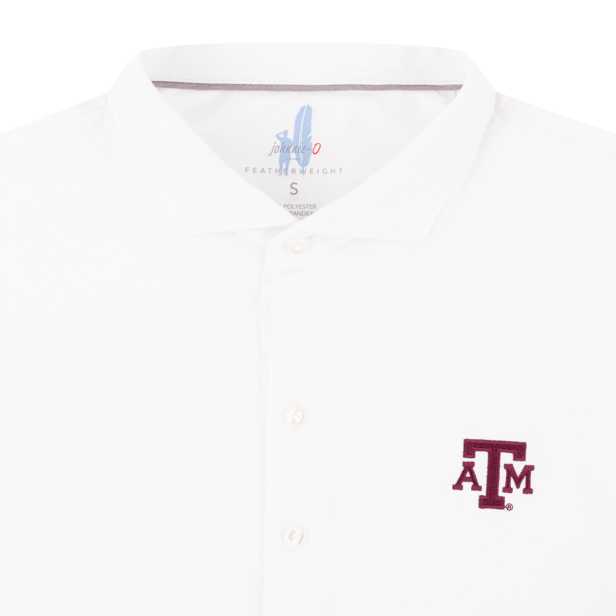 Texas A&M Johnnie-O White Huron Polo