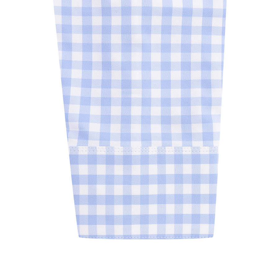 Texas A&M Light Blue Gingham Leeward Button Down