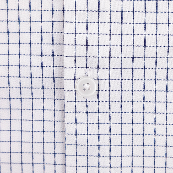 Texas A&M White and Navy Mini Grid Leeward Button Down