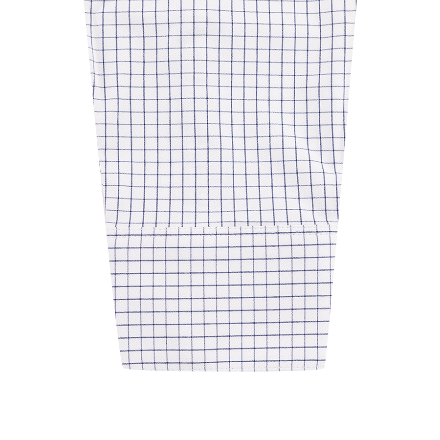 Texas A&M White and Navy Mini Grid Leeward Button Down