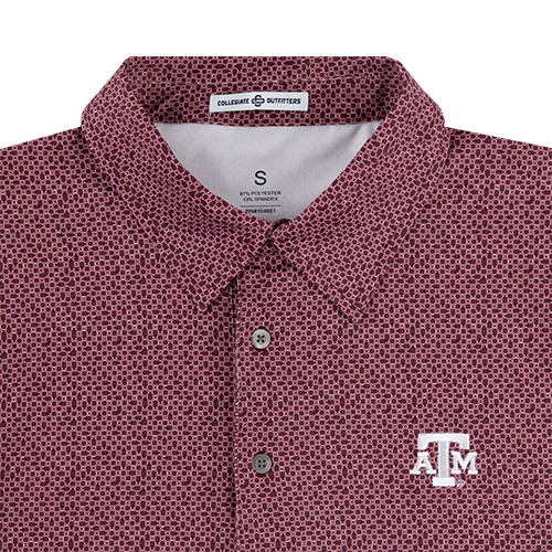 Texas A&M Collegiate Outfitters Rings Pattern Polo