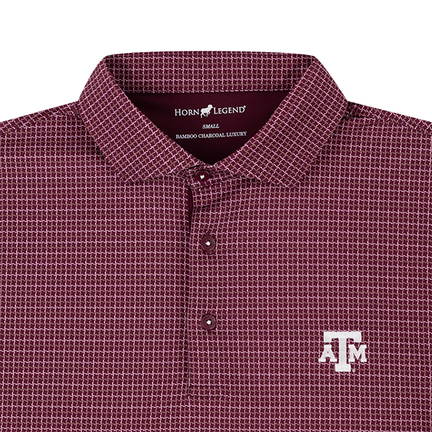 Texas A&M Horn Legend Window Pane Pattern Polo