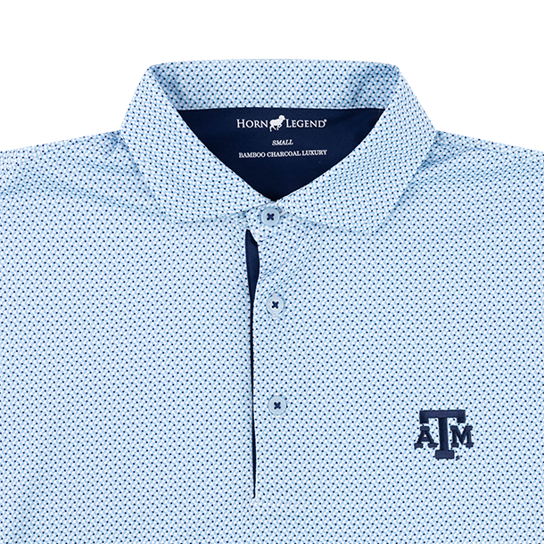 Texas A&M Horn Legend Checkers Pattern Polo