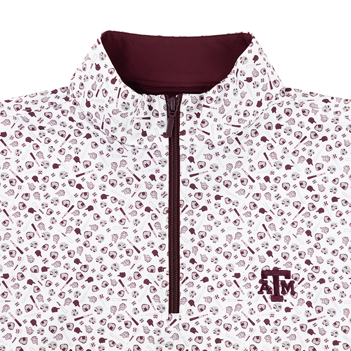 Texas A&M Horn Legend Baseball Print Quarter Zip