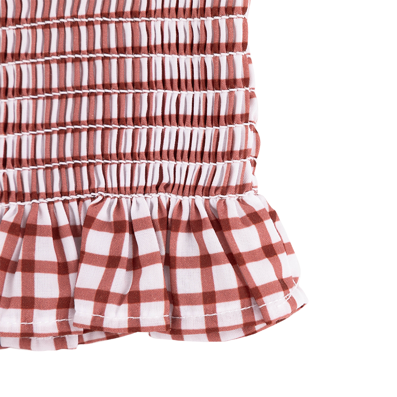 Texas A&M Toddler Maroon Checkered Tie Shoulder Short Set