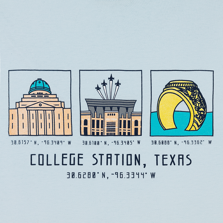 College Station Coordinates Long Sleeve T-Shirt