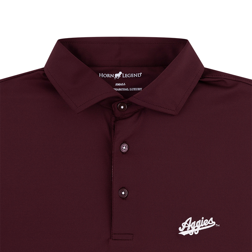 Texas Aggies Horn Legend Script Solid Polo