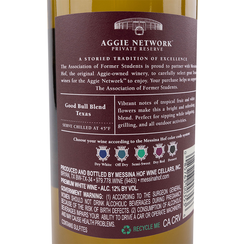 In Store Pick Up Or Local Delivery Only: Aggie Network Good Bull Wine