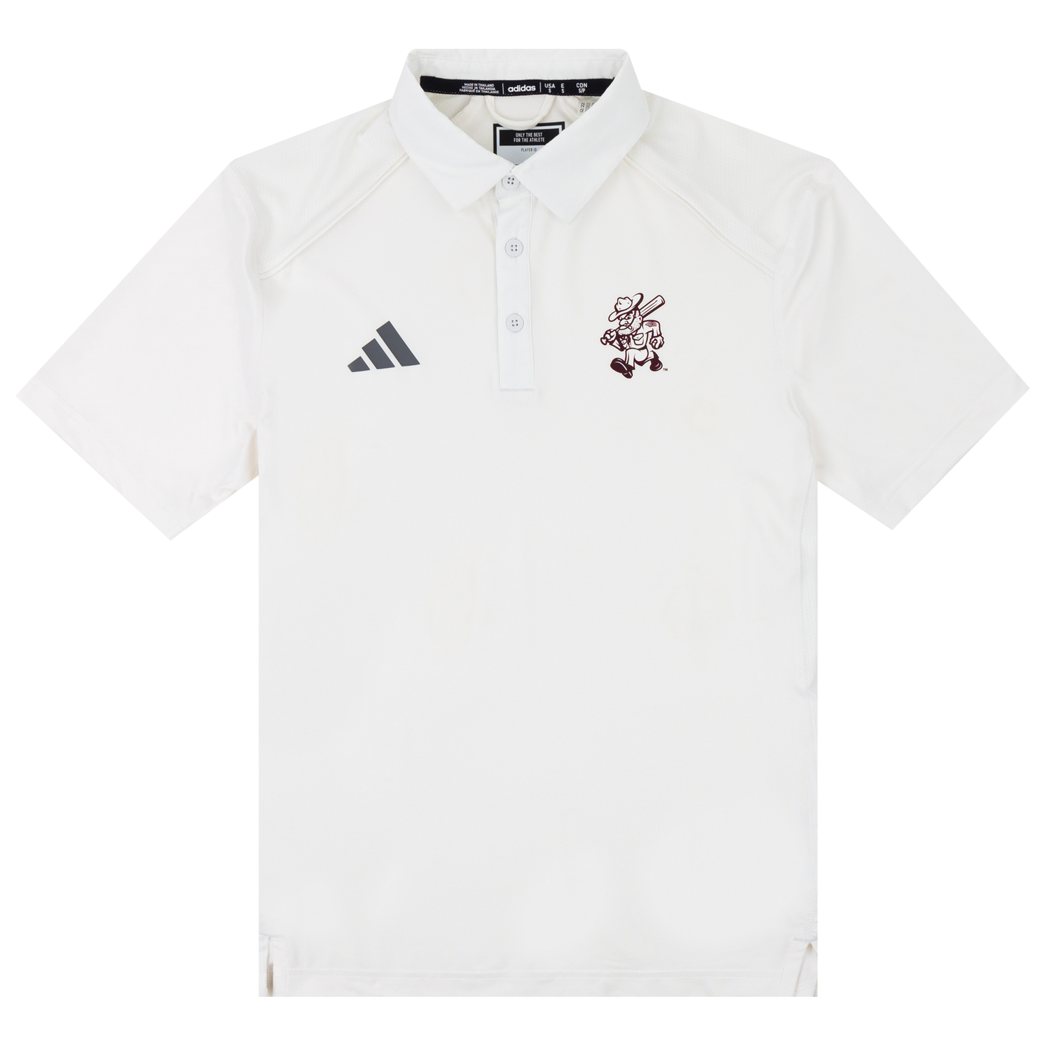 White Adidas Polo with Maroon Ol' Sarge design