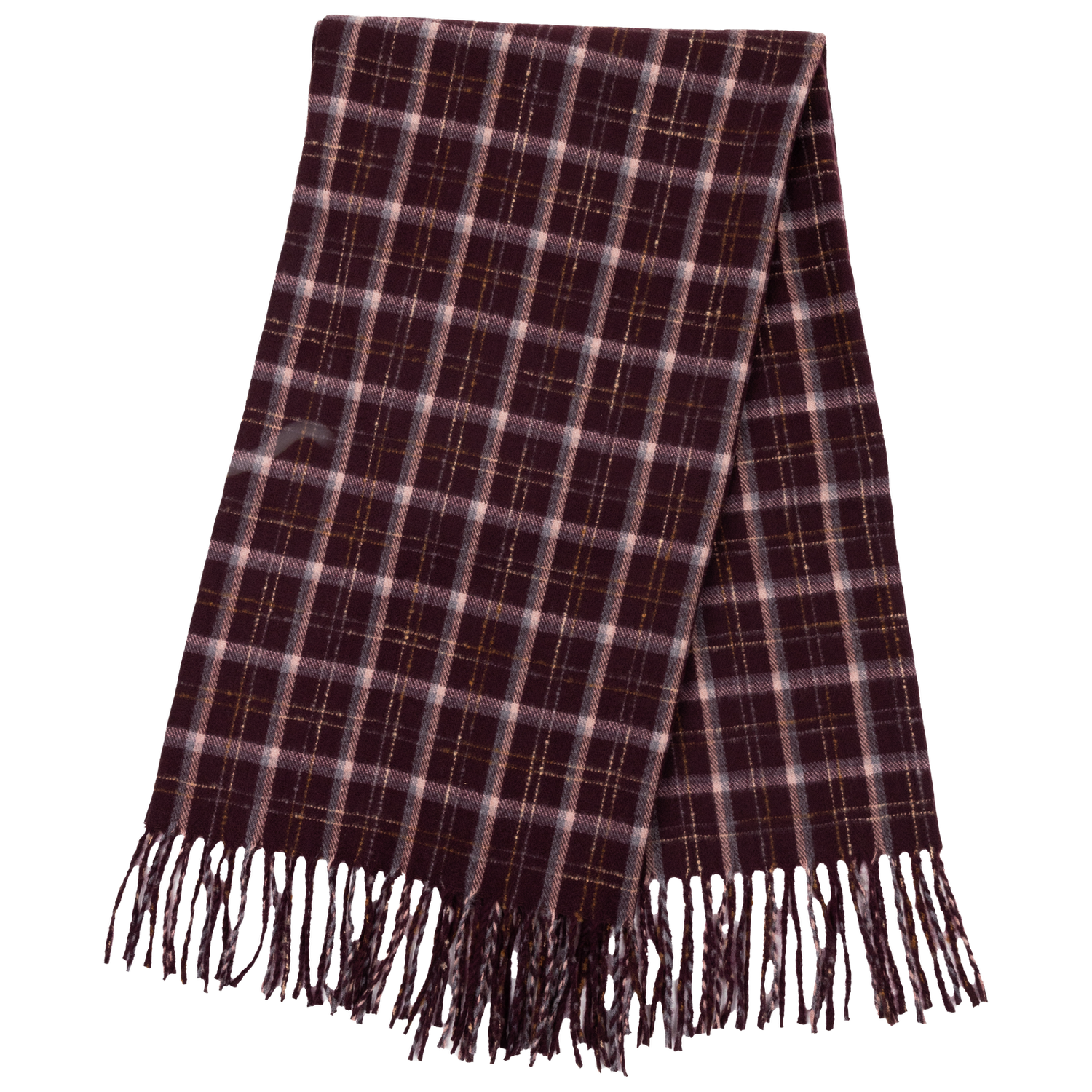 Maroon Plaid Scarf