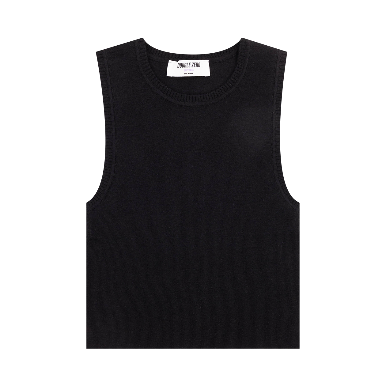 Black knit tank top.