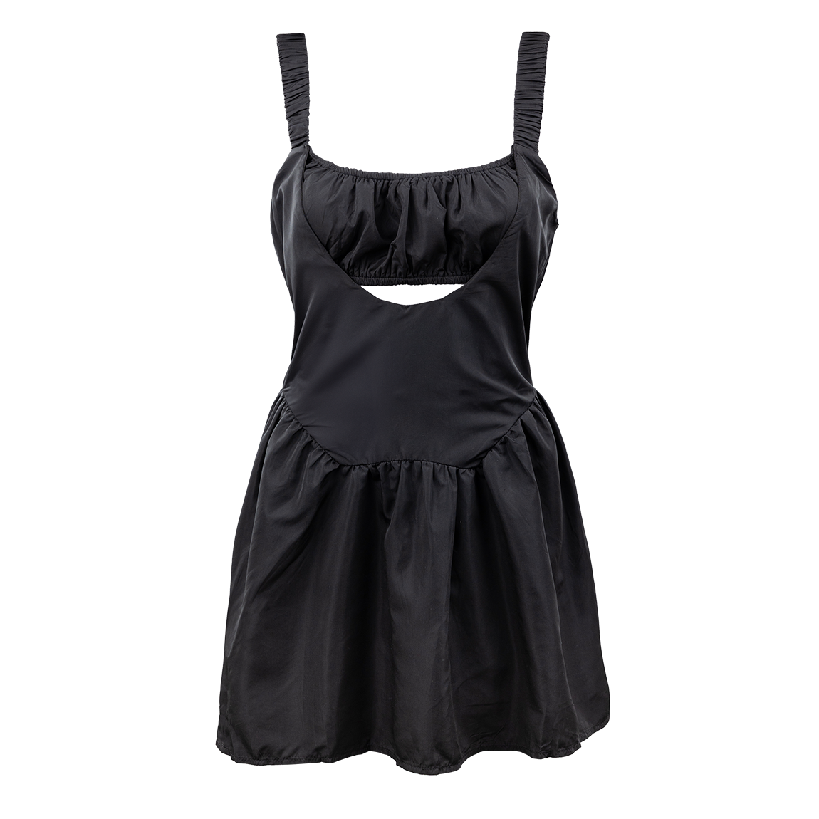 Black Ruched Tank Romper