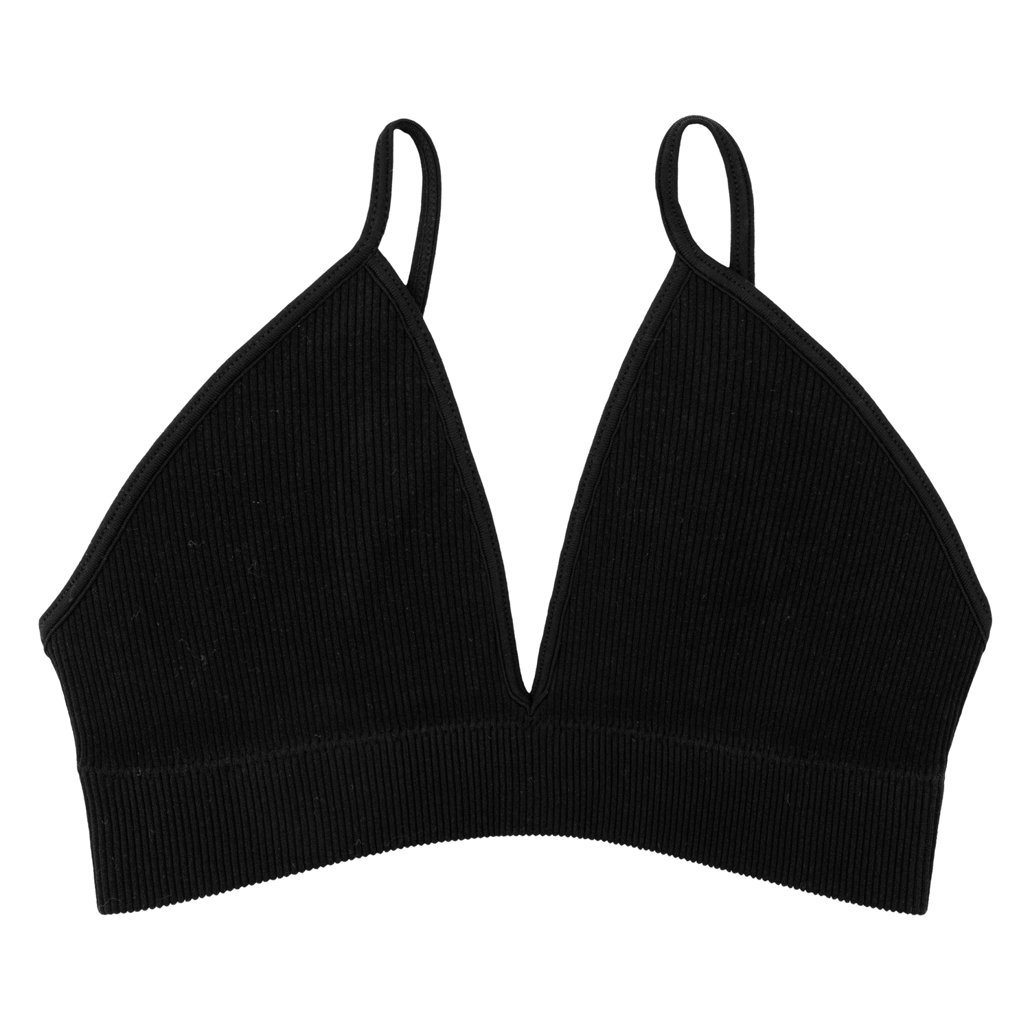 Black V-Neck Bralette with thin straps