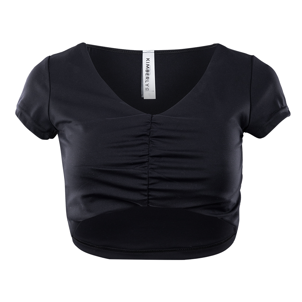 Black v neck crop top