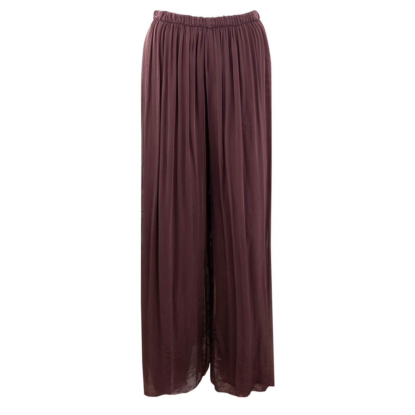 Maroon flowy lined pants.