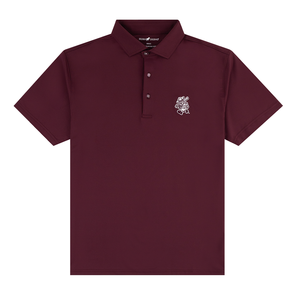 Maroon polo with white Ol' Sarge decal