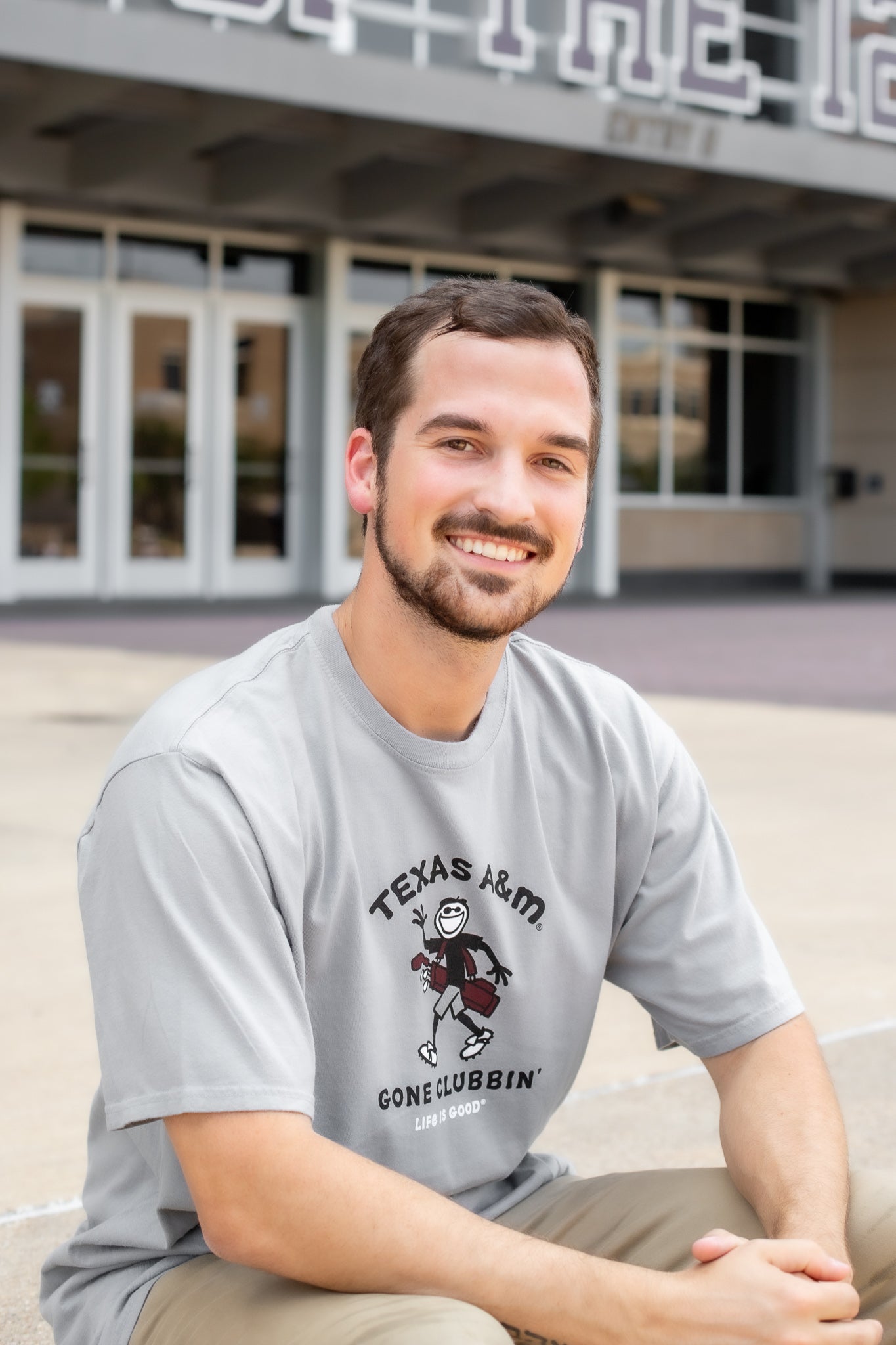 Texas A&M Life is Good Jake Gone Clubbin' Gray T-Shirt