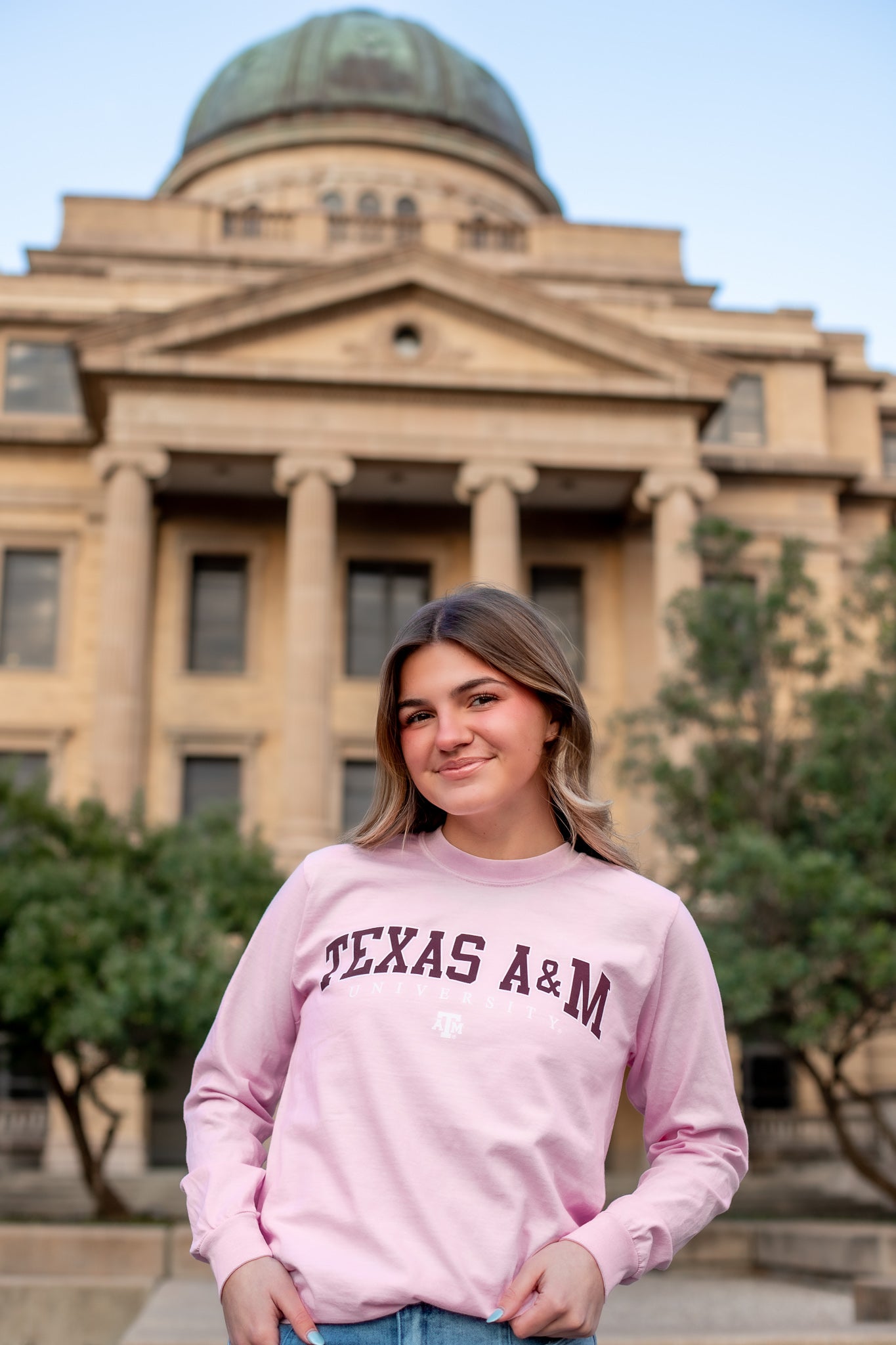 Texas A&M University Pink Long Sleeve T-Shirt