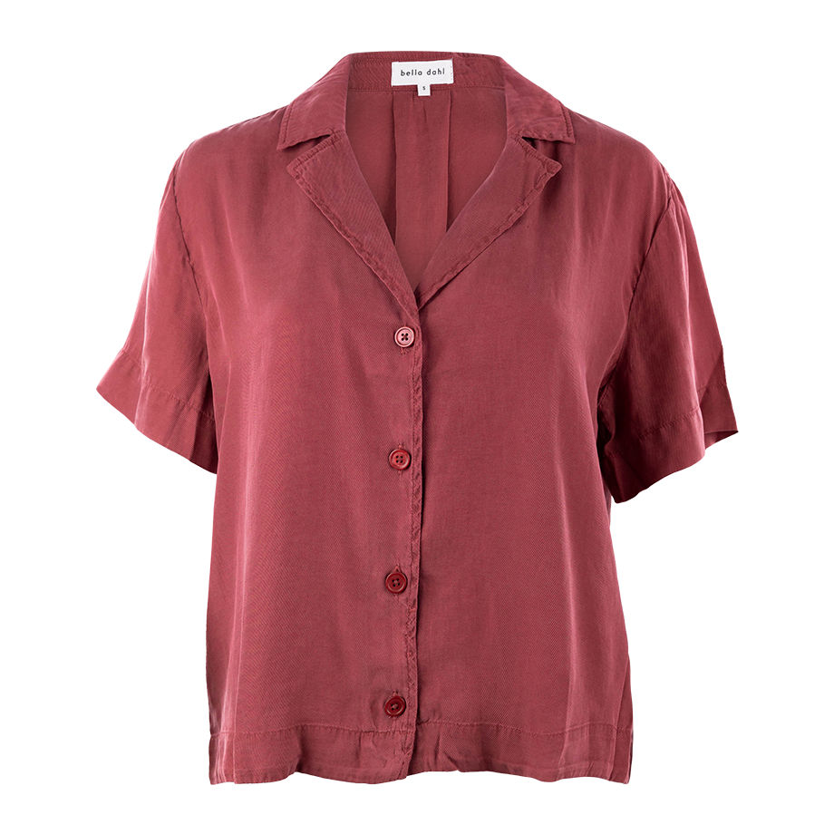 Maroon collared loose blouse