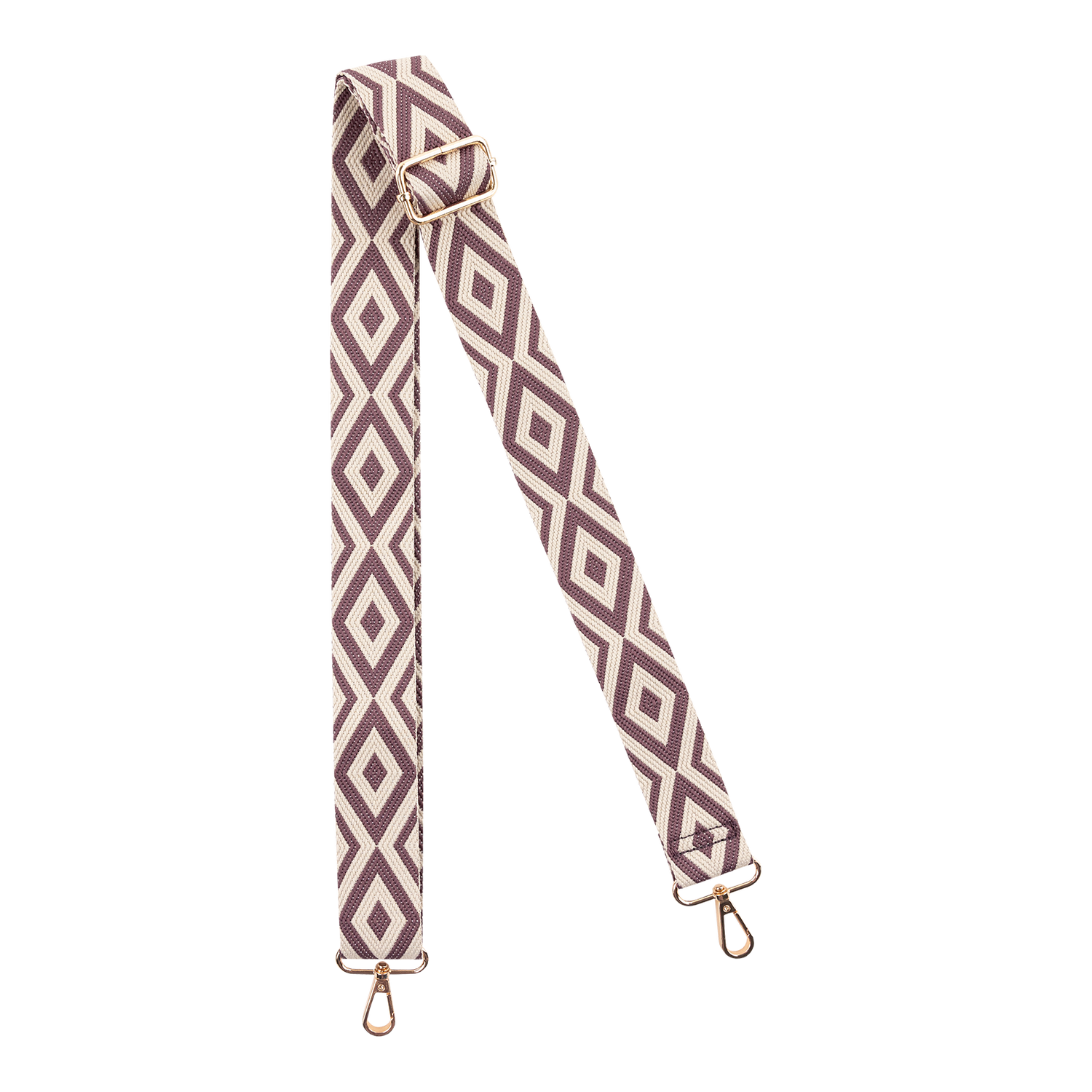 Maroon and cream diamond patterned purse strap