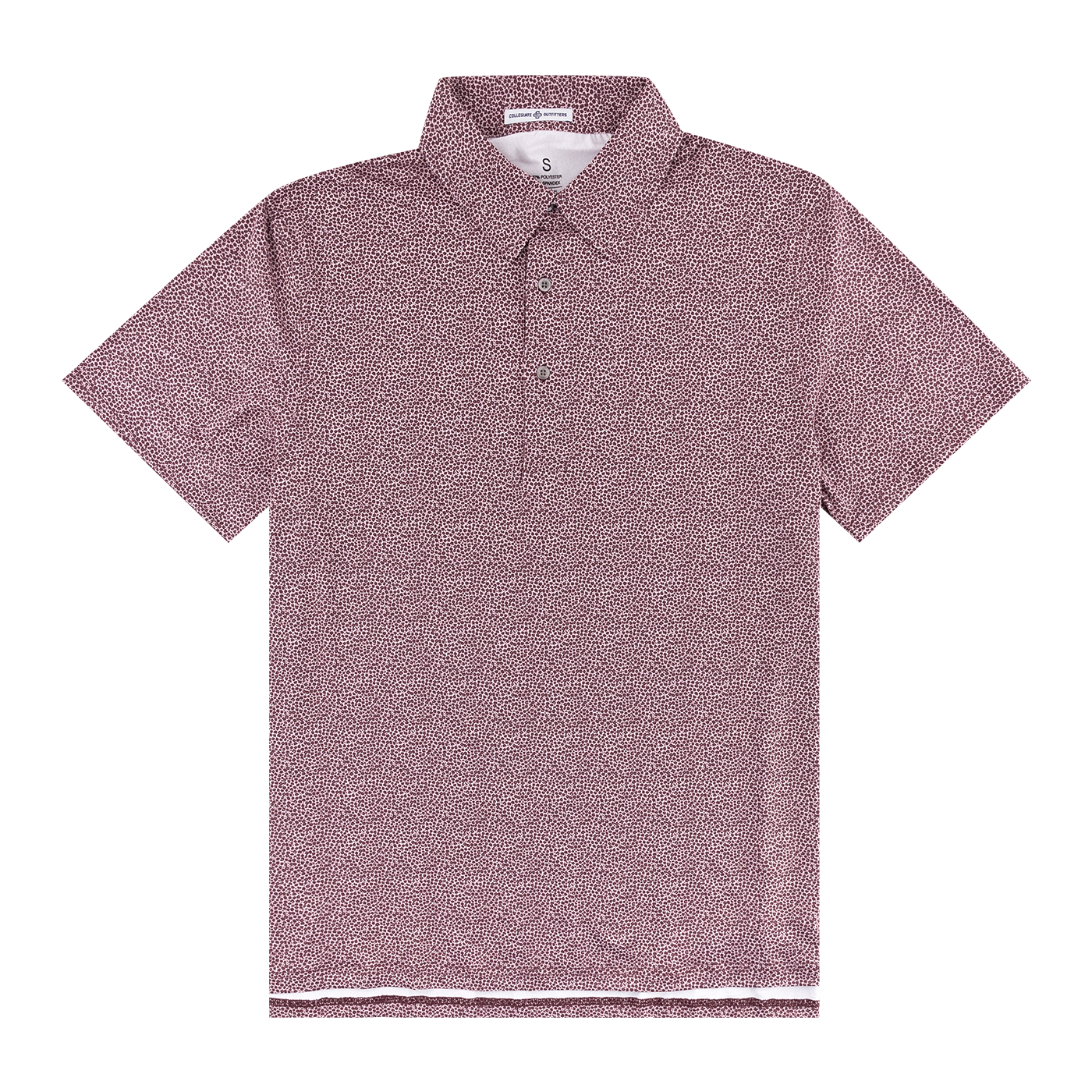 Maroon and white floral print polo