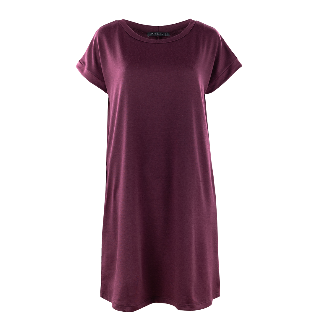 Maroon Round Neck Long and Flowy Dress