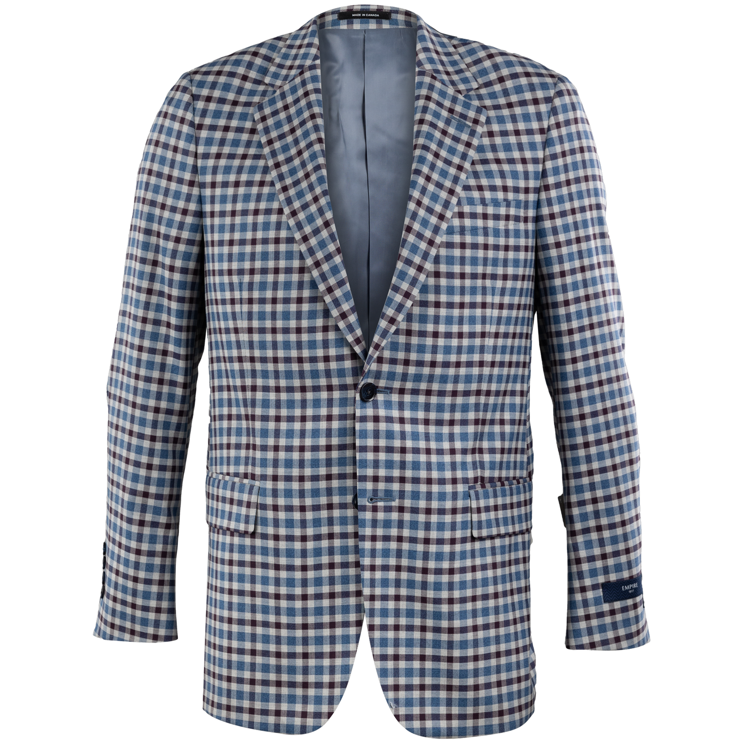 Plaid Blue and Maroon Blazer