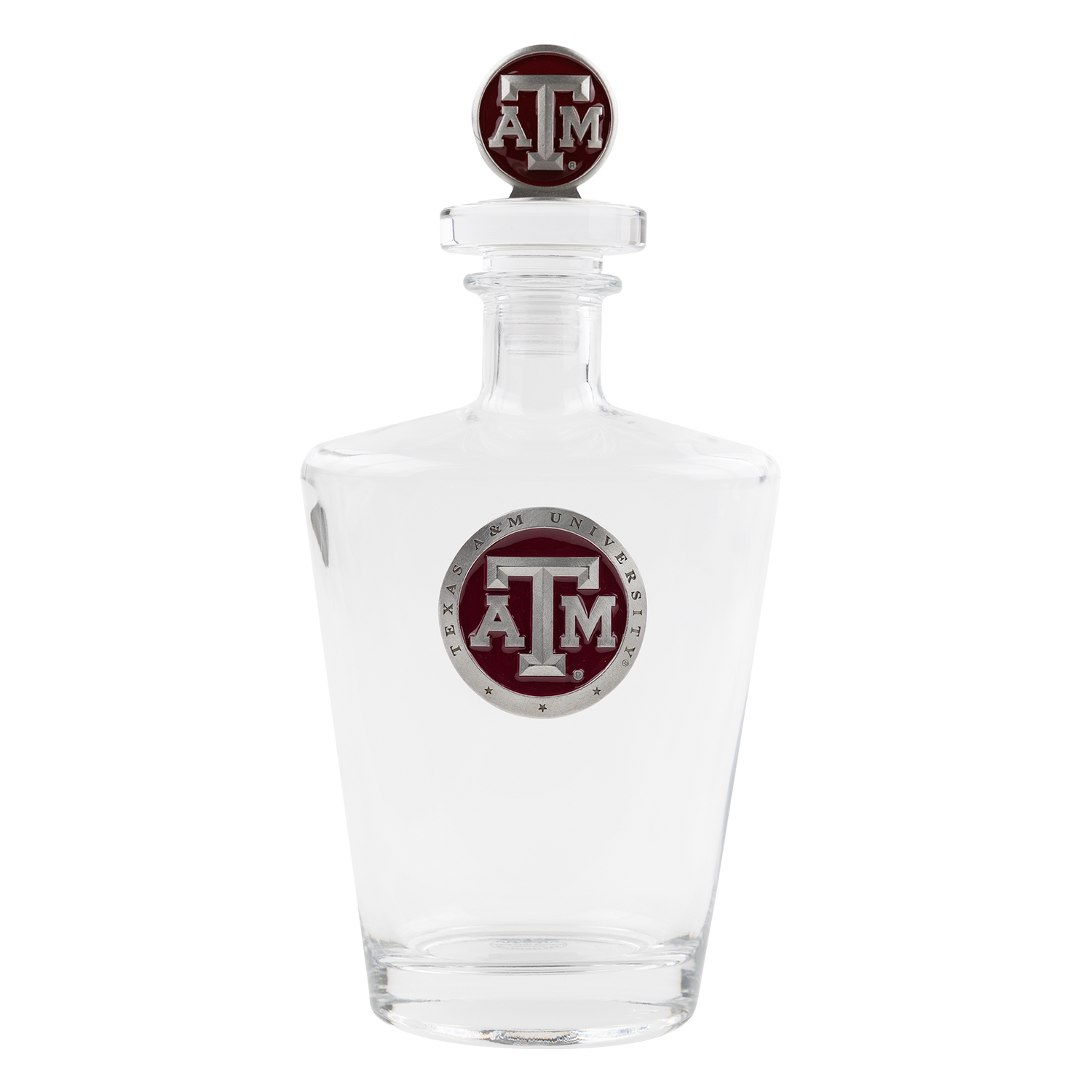 Decanter with ATM logo on the center and the lid.