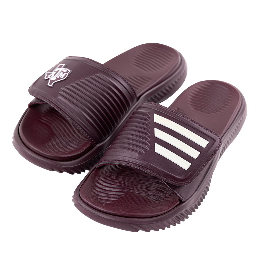 Maroon Adidas Slides with ATM logo