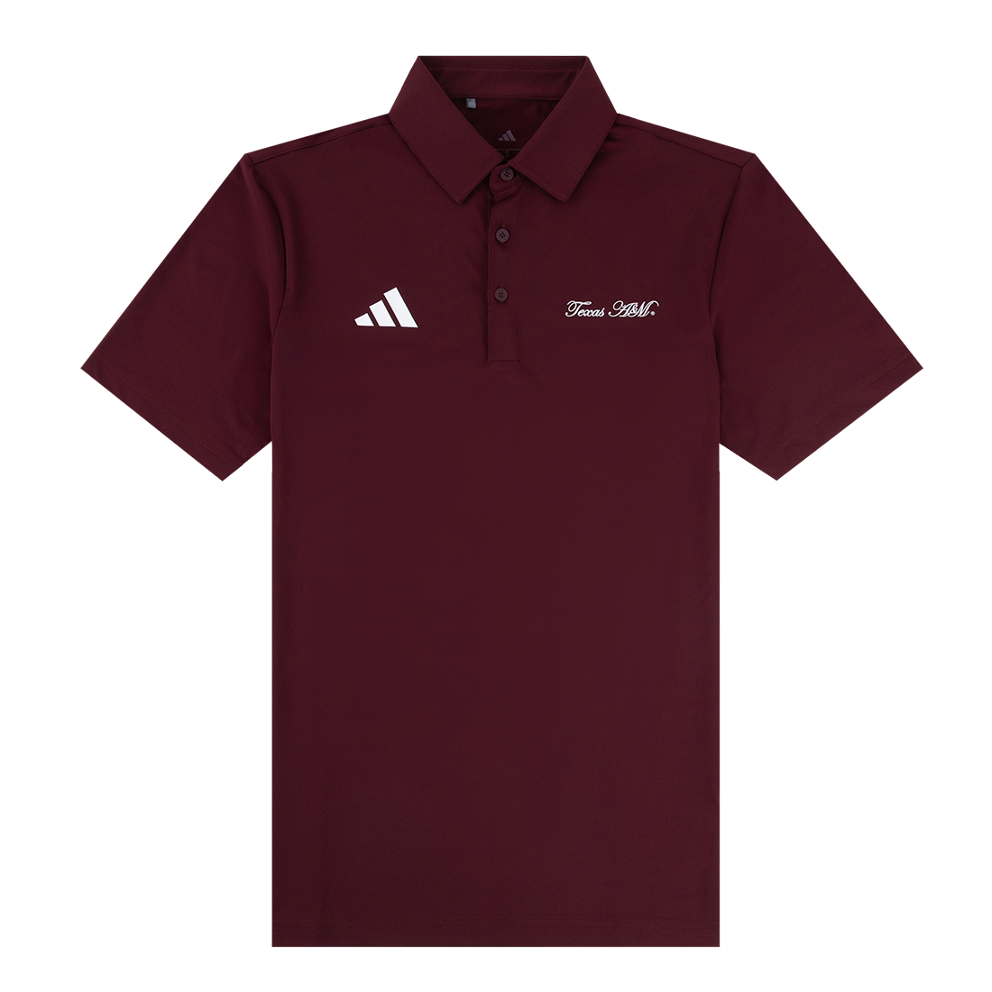 Maroon polo with "Texas A&M" in white cursive