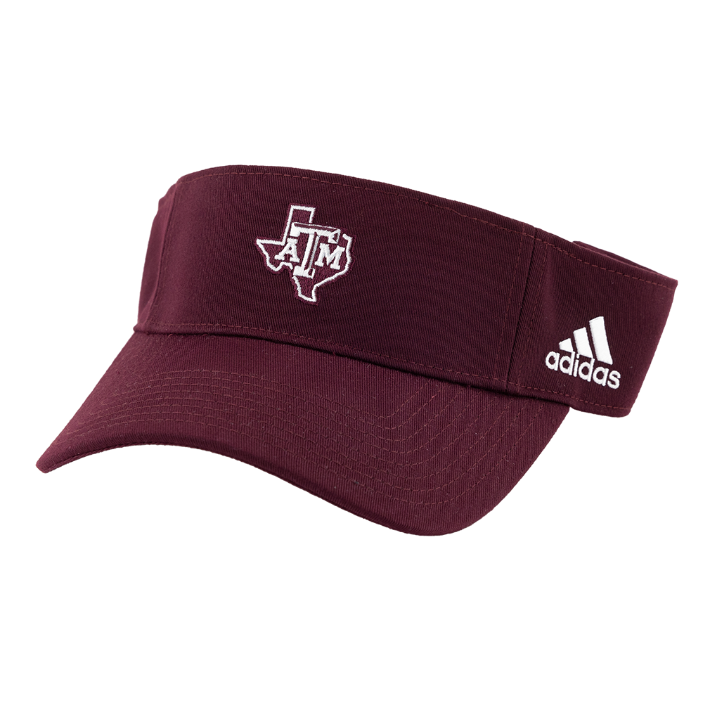 Maroon visor with Maroon Lonestar A&M design