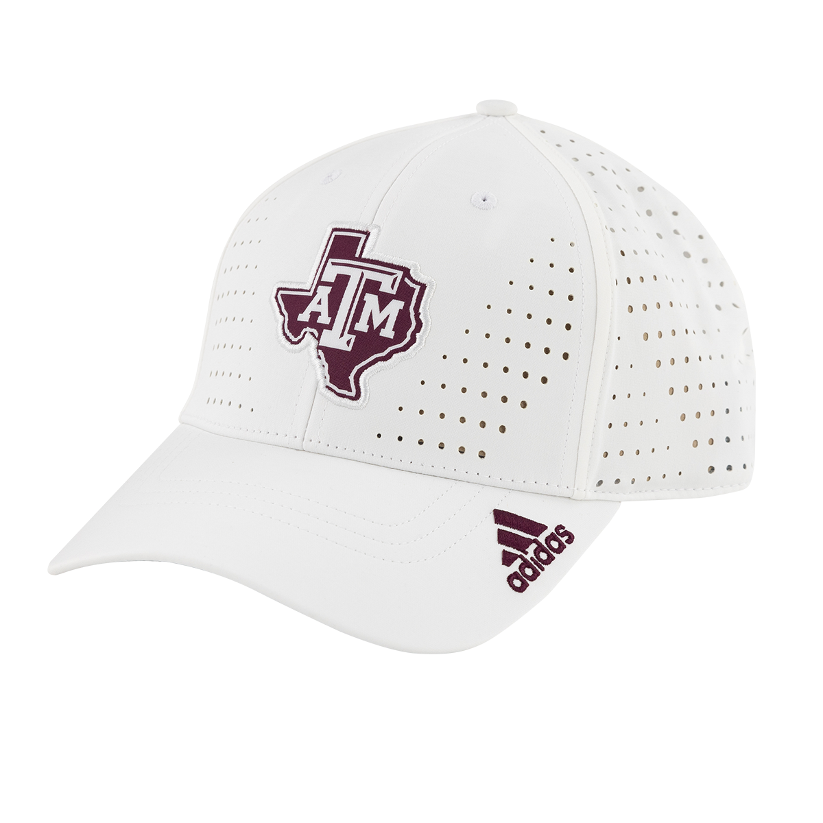 White Mesh hat with maroon and white lonestar ATM logo