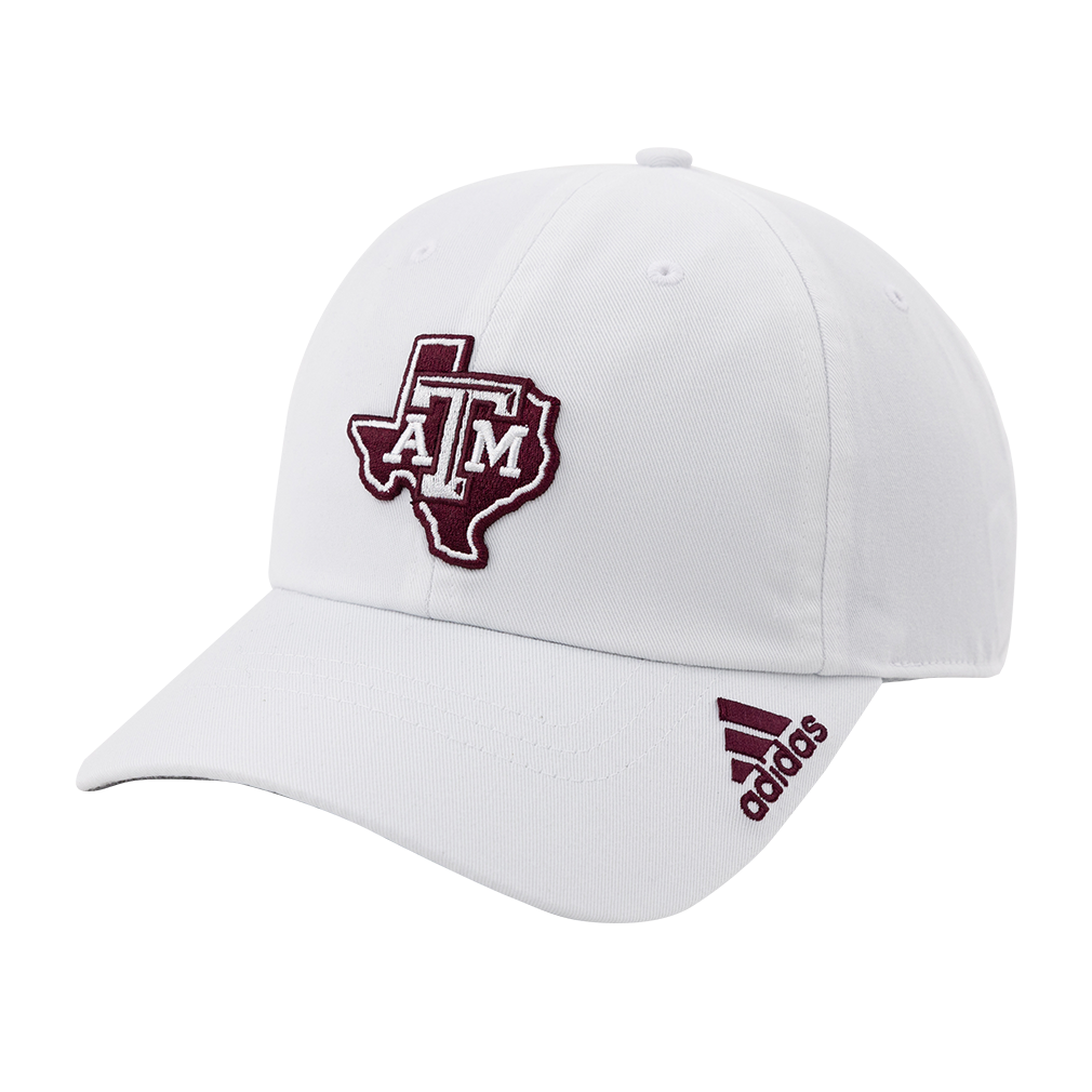 White hat with Maroon Lonestar A&M design