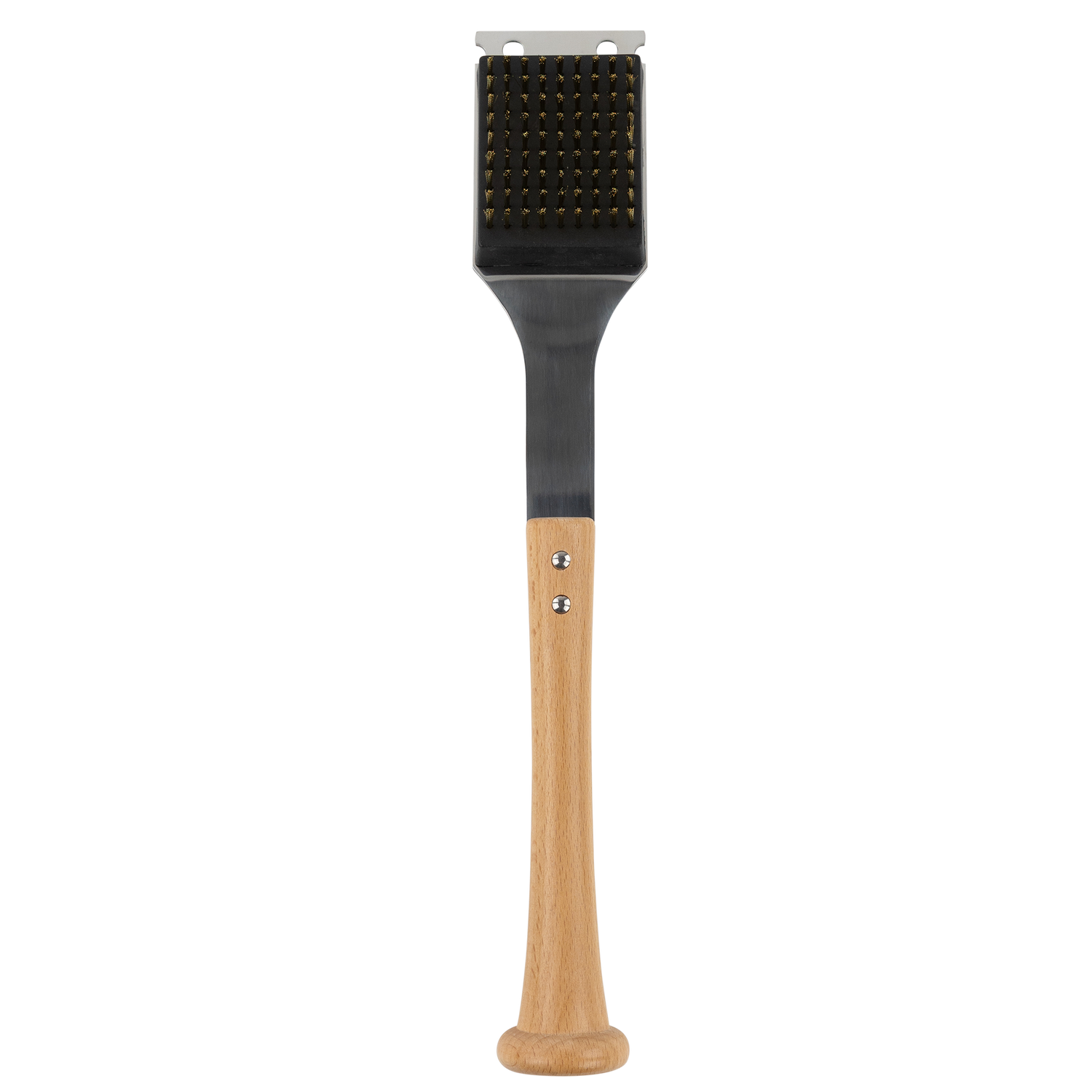 Brushback grill scraper with "Texas A&M Aggies" down the side