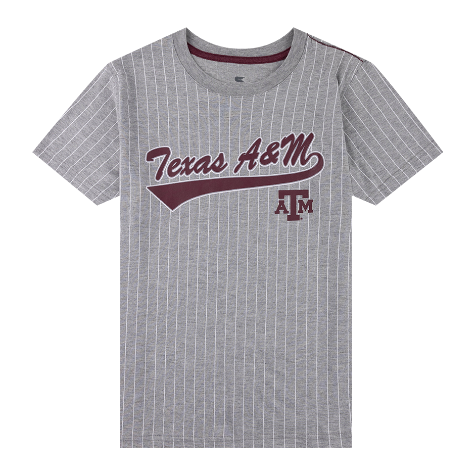 Youth Gray Pinstripe Texas A&M T-Shirt