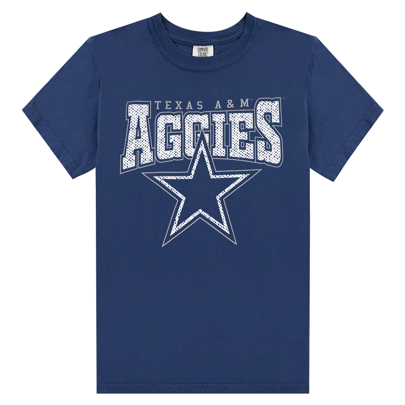 Blue Texas A&M Aggies Tshirt with Cowboys Star