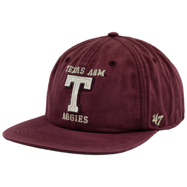 Maroon Cap with tan and white lettering